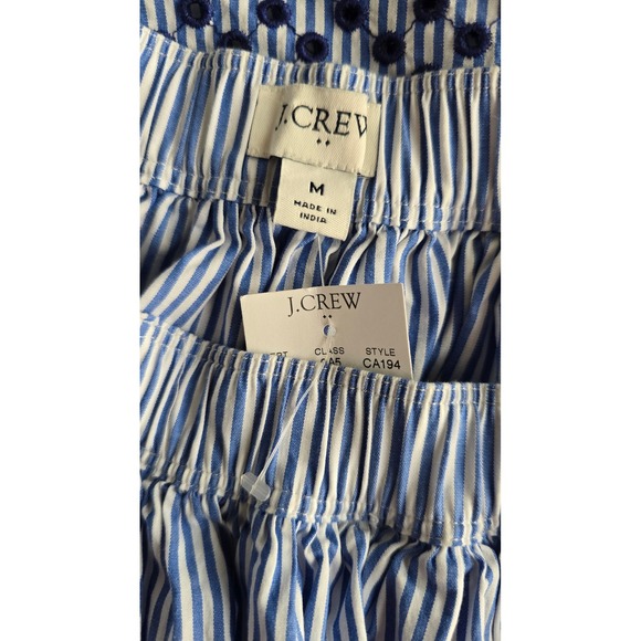 J.Crew Blue White Striped Eyelet Scallop Hem Midi Skirt CA194 Womens Medium NEW - Picture 7 of 8